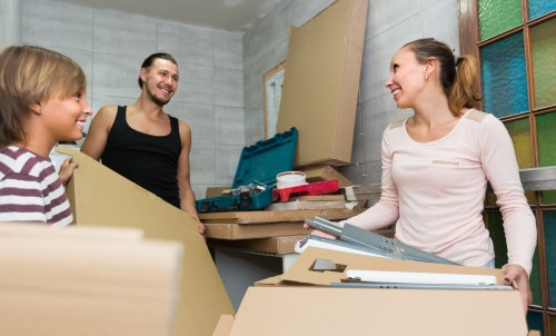Flat removals in Fitzrovia with moving boxes in a central London apartment