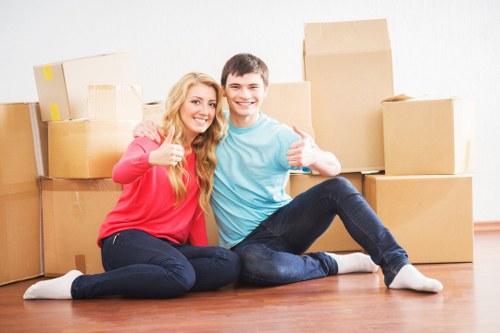 Packed boxes and luggage ready for student storage in Fitzrovia