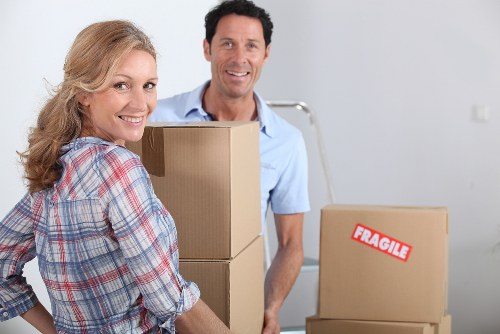 Organized boxes and business items in Fitzrovia self storage