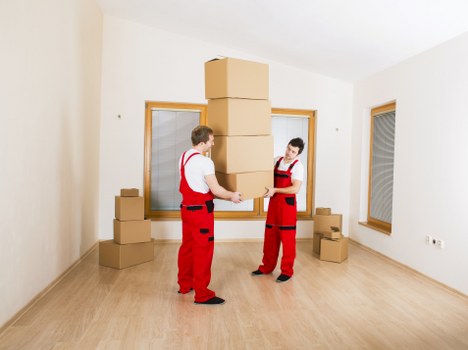 Moving boxes and furniture ready for a Fitzrovia relocation